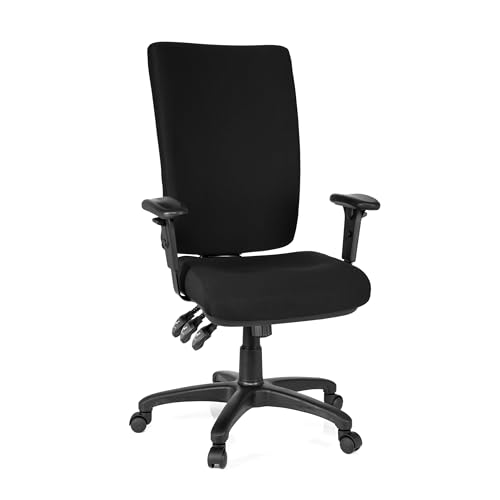 hjh OFFICE 702100 Profi Bürostuhl Zenit HIGH Stoff Schwarz Drehstuhl ergonomisch, Arm- und Rückenlehne verstellbar von hjh OFFICE