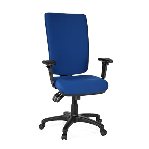 hjh OFFICE 702110 Profi Bürostuhl Zenit HIGH Stoff Blau Drehstuhl ergonomisch, Arm- und Rückenlehne verstellbar von hjh OFFICE