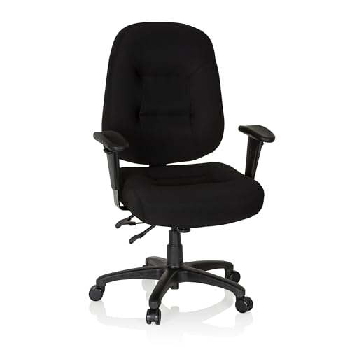 hjh OFFICE 702300 Profi Bürostuhl Zenit XXL Stoff Schwarz ergonomischer Drehstuhl bis 150kg belastbar von hjh OFFICE