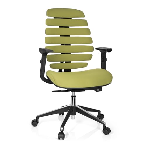 hjh OFFICE Profi Bürostuhl Ergo LINE II Stoff Grün, ergonomischer Drehstuhl, GS geprüft, TÜV Süd nach DIN EN 1335-1, 1335-2 von hjh OFFICE