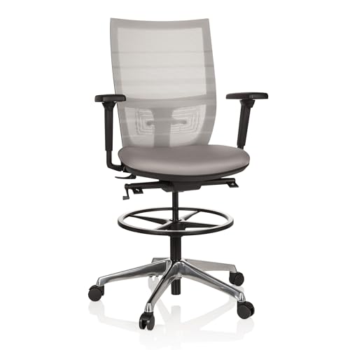 hjh OFFICE 721940 High End Arbeitsstuhl TOP Work 98 Stoff Grau ergonomischer Counterstuhl mit Rollen hjh OFFICE 721940 High End Arbeitsstuhl TOP Work 98 Stoff Grau ergonomischer Counterstuhl mit Rollen von hjh OFFICE