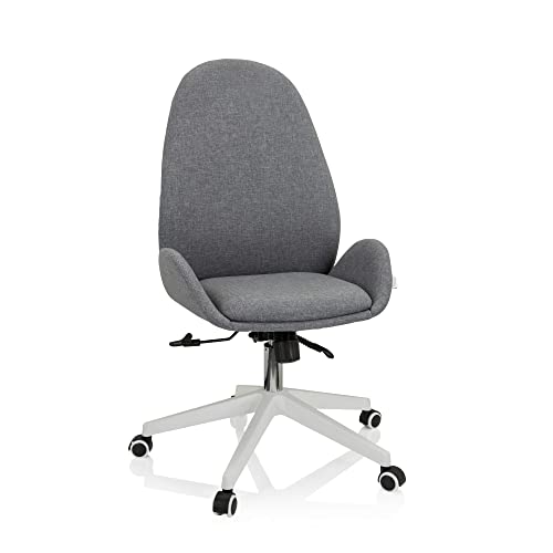 hjh OFFICE 729432 Schreibtischstuhl AVEA I Stoff höhenverstellbarer Drehstuhl mit hoher ergonomischer Rückenlehne, Grau von hjh OFFICE