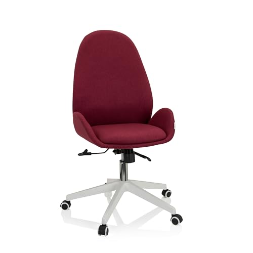 hjh OFFICE 729435 Schreibtischstuhl AVEA I Stoff höhenverstellbarer Drehstuhl mit hoher ergonomischer Rückenlehne, Bordeaux von hjh OFFICE