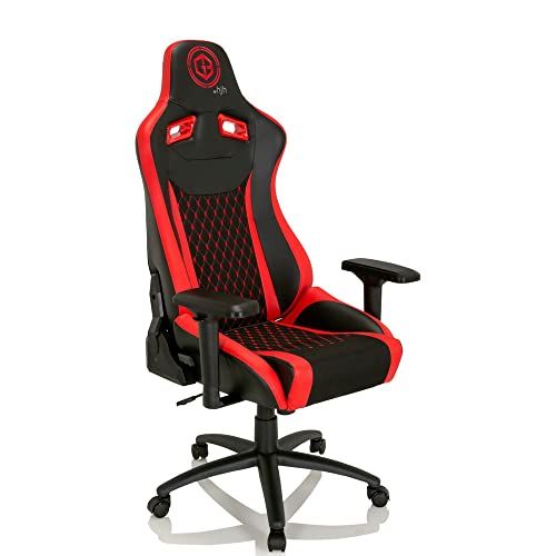 hjh OFFICE 734233 Gaming Stuhl GAMEBREAKER SX 04 Kunstleder/Stoff Drehstuhl mit hoher Rückenlehne, Schwarz/Rot von hjh OFFICE