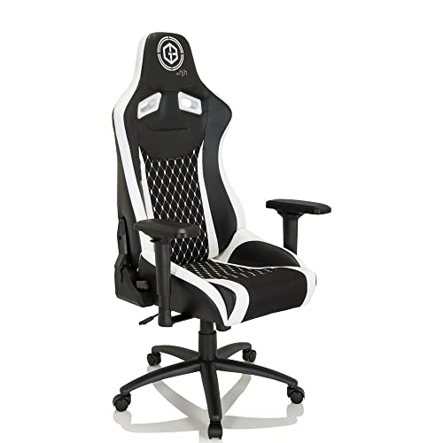 hjh OFFICE 734234 Gaming Stuhl GAMEBREAKER SX 04 Kunstleder/Stoff Drehstuhl mit hoher Rückenlehne, Schwarz/Weiß von hjh OFFICE