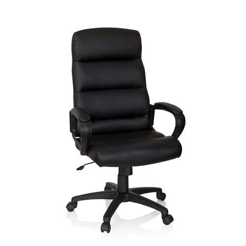 hjh OFFICE 738113 Chefsessel Futura 100 Kunstleder Schwarz Drehstuhl Bürosessel mit Rollen & Wippfunktion, höhenverstellbar von hjh OFFICE