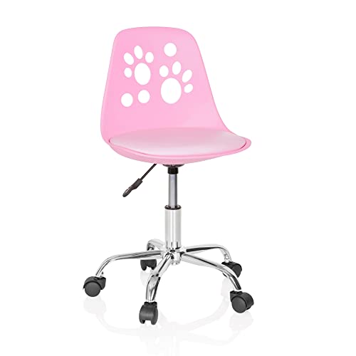 hjh OFFICE 742004 Kinderdrehstuhl Fancy I Kunstleder Pink mitwachsender Drehstuhl im peppigen Design von hjh OFFICE