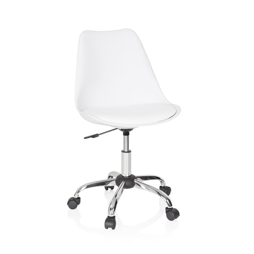 hjh OFFICE 742008 Retro Bürostuhl Fancy PRO Kunstleder Weiß Home-Office Drehstuhl höhenverstellbar von hjh OFFICE