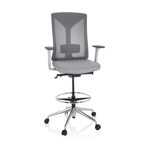 hjh OFFICE 751010 Bürostuhl hoch Halifax Work Stoff/Netz Grau Arbeitsstuhl mit Rollen höhenverstellbar, Sitztiefe verstellbar hjh OFFICE 751010 Bürostuhl hoch Halifax Work Stoff/Netz Grau Arbeitsstuhl mit Rollen höhenverstellbar, Sitztiefe verstellbar von hjh OFFICE