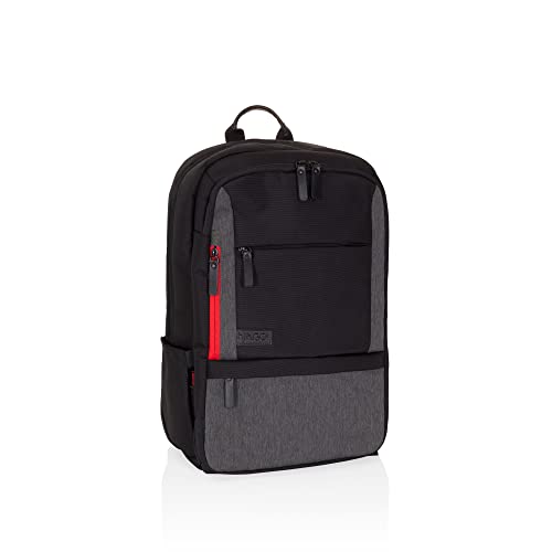 hjh OFFICE 770003 Laptop-Rucksack 16 Zoll UNITE IV Stoff Schwarz/Grau Business Rucksack mit Laptopfach & Kofferbefestigung von hjh OFFICE