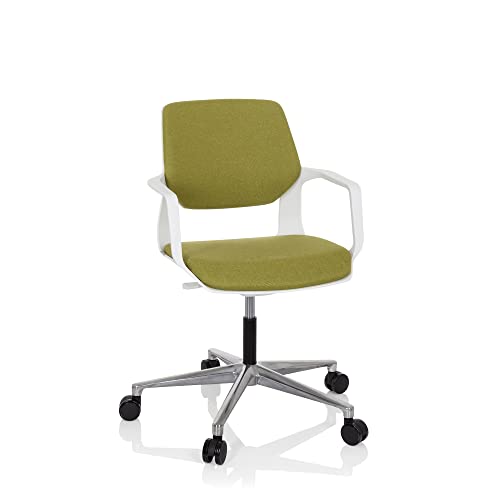 hjh OFFICE 790011 Drehstuhl Free White Stoff Grün/Weiß moderner Stuhl, Schreibtischstuhl mit Wippfunktion, höhenverstellbar von hjh OFFICE