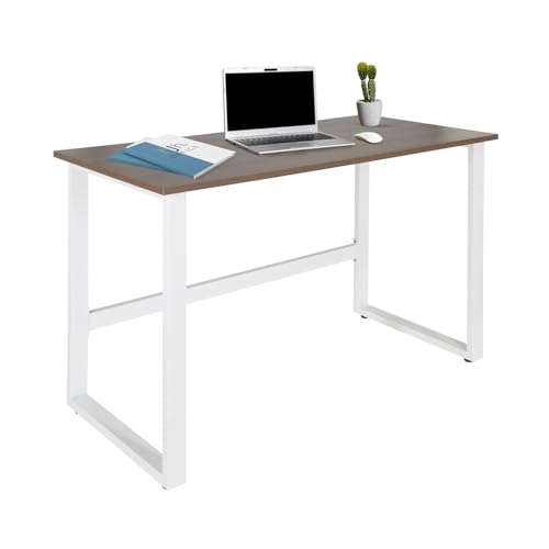 hjh OFFICE 830078 Schreibtisch 120x60 cm WORKSPACE Light I Walnuss/Weiß schmaler Computertisch mit Stahlgestell von hjh OFFICE