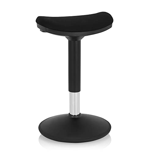 hjh OFFICE 830094 Arbeitshocker Balance SIT I B Stoff Schwarz Hocker ergonomisch mit Schwingeffekt, höhenverstellbar von hjh OFFICE