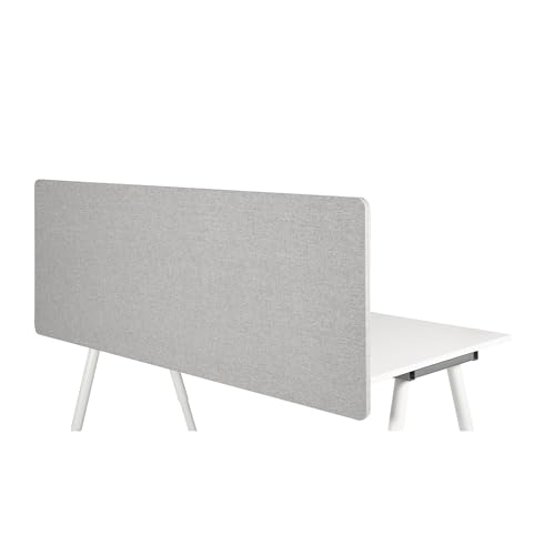 hjh OFFICE Akustik Trennwand Schreibtisch FLEXMIUT D 62 x 160 cm Stoff Hellgrau Sichtschutz Tischtrennwand 891009 von hjh OFFICE