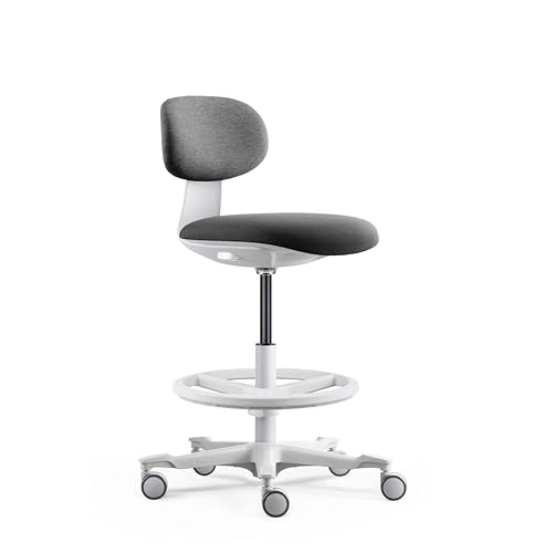 hjh OFFICE Arbeitsstuhl ergonomisch Work MF2 W – Drehstuhl mit höhenverstellbarer Rückenlehne, Sitzhöhe & Fußring, stabiles Nylon-Fußkreuz, Weiß hjh OFFICE Arbeitsstuhl ergonomisch Work MF2 W – Drehstuhl mit höhenverstellbarer Rückenlehne, Sitzhöhe & Fußring, stabiles Nylon-Fußkreuz, Weiß von hjh OFFICE