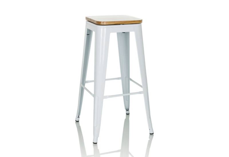 hjh OFFICE Barhocker Barhocker VANTAGGIO HIGH WS Stahl / Ulmenholz (1 St), Tresenhocker im Industrial Style aus Metall, Holz Sitzfläche drehbar von hjh OFFICE