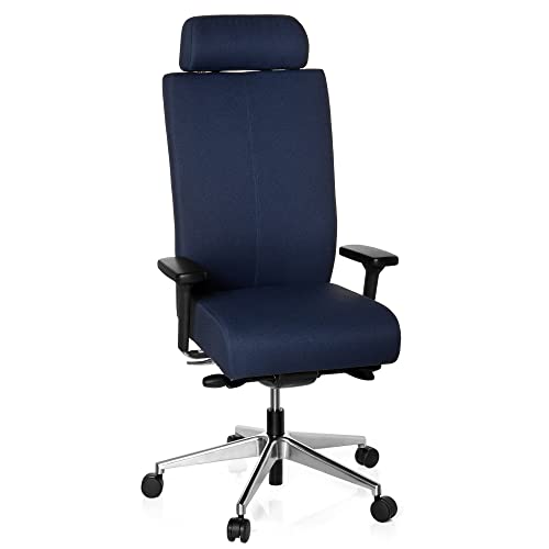 hjh OFFICE 608620 Profi Bürostuhl PRO-TEC XXL Stoff Blau Chefsessel ergonomisch, bis 150kg belastbar, hohe Rückenlehne von hjh OFFICE