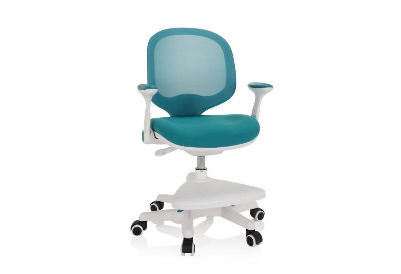 hjh OFFICE Bürostuhl Kinderstuhl KID ERGO Stoff / Netzstoff, mitwachsend, höhenverstellbare Fußstütze, klappbare Armlehnen von hjh OFFICE