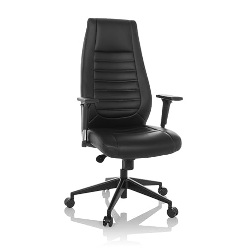 hjh OFFICE Chefsessel VITORO B Kunstleder Bürostuhl mit ergonomischer Rückenlehne, Armlehnen höhenverstellbar, bis 150kg belastbar, Schwarz 601011 von hjh OFFICE