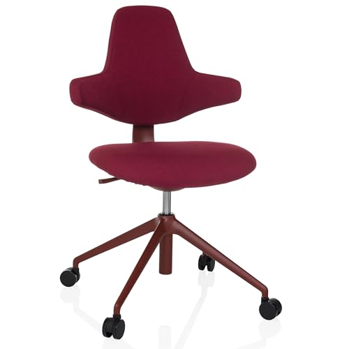 hjh OFFICE Design-Bürostuhl, ergonomisch geformt PALIANO Arbeitsstuhl mit Flexibler Kreuz-Rückenlehne und Sitzhöhenverstellung, Rot von hjh OFFICE
