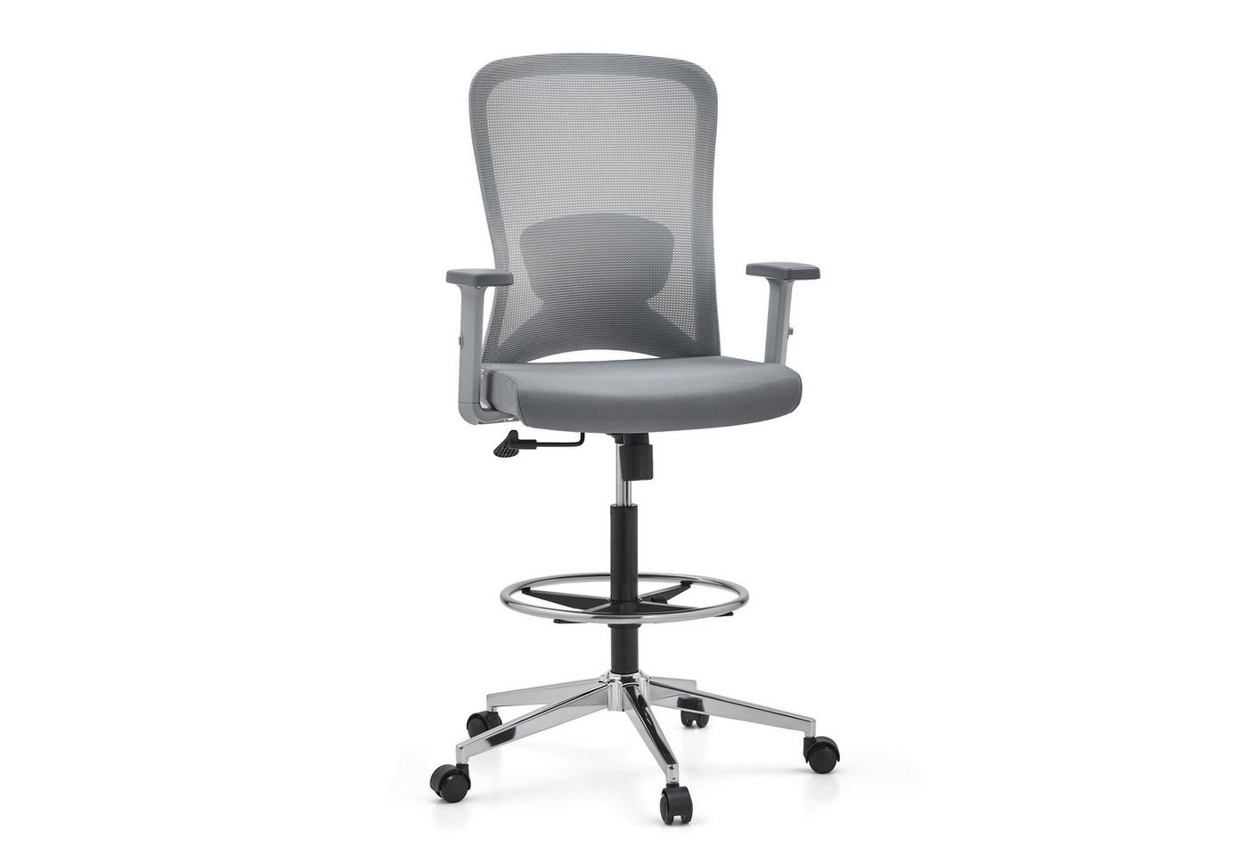 hjh OFFICE Drehstuhl Counterstuhl Top Work 44 W Stoff / Netzstoff (1 St), Arbeitsstuhl hoch, Bürostuhl mit Fußablage von hjh OFFICE