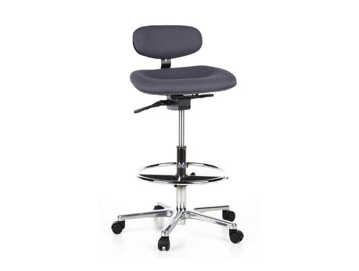 hjh OFFICE Drehstuhl Counterstuhl WORK MF Stoff ohne Armlehnen (1 St), Arbeitsstuhl hoch, Bürostuhl mit Fußablage, schwarz, Anthrazit von hjh-OFFICE