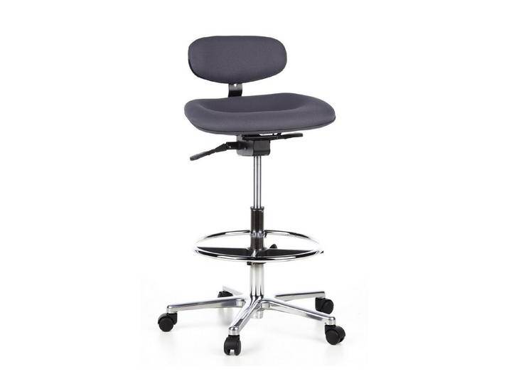 hjh OFFICE Drehstuhl Counterstuhl WORK MF Stoff ohne Armlehnen (1 St), Arbeitsstuhl hoch, Bürostuhl mit Fußablage, schwarz, Anthrazit von hjh-OFFICE