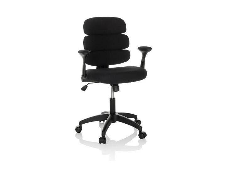 hjh OFFICE Drehstuhl Kinderdrehstuhl KID ERGOLINO B Stoff mit Armlehnen (1 St), Kinder Bürostuhl mitwachsend, ergonomisch, schwarz, Schwarz von hjh-OFFICE