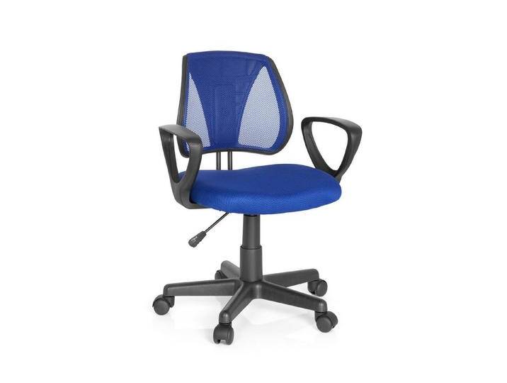 hjh OFFICE Drehstuhl Kinderdrehstuhl KIDDY CD Stoff mit Armlehnen (1 St), Kinder Bürostuhl mitwachsend, ergonomisch, blau, Dunkelblau von hjh-OFFICE