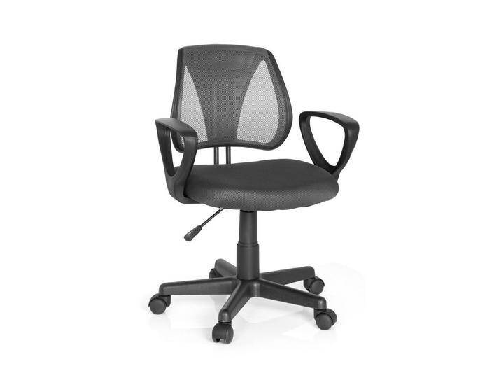 hjh OFFICE Drehstuhl Kinderdrehstuhl KIDDY CD Stoff mit Armlehnen (1 St), Kinder Bürostuhl mitwachsend, ergonomisch, grau, Grau von hjh-OFFICE