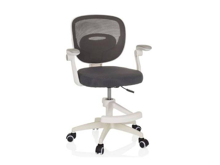 hjh OFFICE Drehstuhl Kinderdrehstuhl KIDDY SMART Stoff (1 St), Kinder Bürostuhl mitwachsend, ergonomisch, grau, Grau von hjh-OFFICE