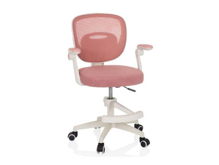 hjh OFFICE Drehstuhl Kinderdrehstuhl KIDDY SMART Stoff (1 St), Kinder Bürostuhl mitwachsend, ergonomisch, rosa, Rosa von hjh-OFFICE