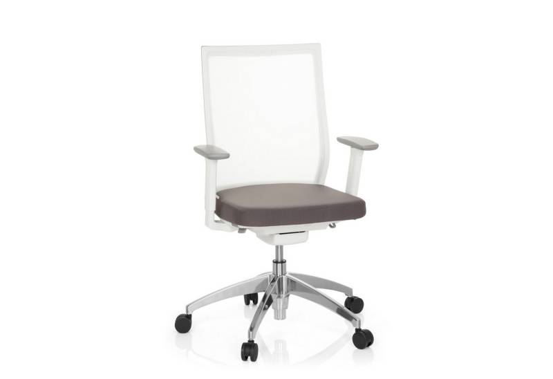 hjh OFFICE Drehstuhl Profi Bürostuhl ASPEN WHITE Stoff/Netzstoff (1 St), Ergonomischer Chefsessel, Schreibtischstuhl höhenverstellbar von hjh OFFICE