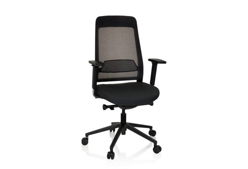 hjh OFFICE Drehstuhl Profi Bürostuhl CHIARO T1 BLACK Stoff/Netzstoff (1 St), Ergonomischer Chefsessel, Schreibtischstuhl höhenverstellbar von hjh OFFICE