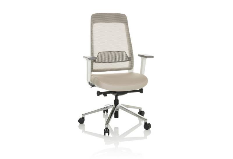 hjh OFFICE Drehstuhl Profi Bürostuhl CHIARO T2 WHITE Stoff/Netzstoff (1 St), Ergonomischer Chefsessel, Schreibtischstuhl höhenverstellbar von hjh OFFICE