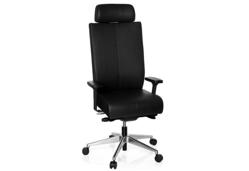 hjh OFFICE Drehstuhl Profi Bürostuhl PRO-TEC XXL Leder (1 St), Ergonomischer Chefsessel, Schreibtischstuhl höhenverstellbar von hjh OFFICE