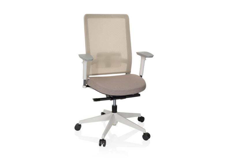 hjh OFFICE Drehstuhl Profi Bürostuhl PURE WHITE Stoff / Netzstoff (1 St), Ergonomischer Chefsessel, Schreibtischstuhl höhenverstellbar von hjh OFFICE