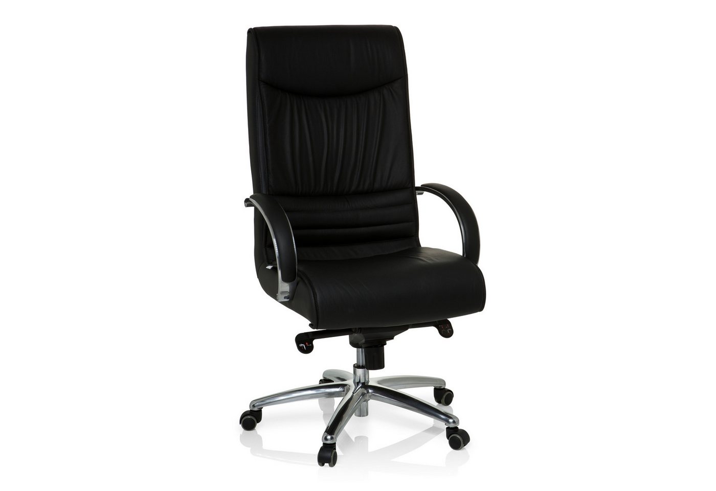 hjh OFFICE Drehstuhl XXL Drehstuhl XXL F 400 Leder mit Armlehnen (1 St), XXL Chefsessel Bürostuhl ergonomisch von hjh OFFICE