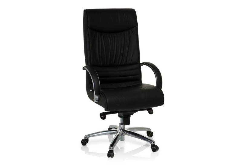 hjh OFFICE Drehstuhl XXL Drehstuhl XXL F 400 Leder mit Armlehnen (1 St), XXL Chefsessel Bürostuhl ergonomisch von hjh OFFICE
