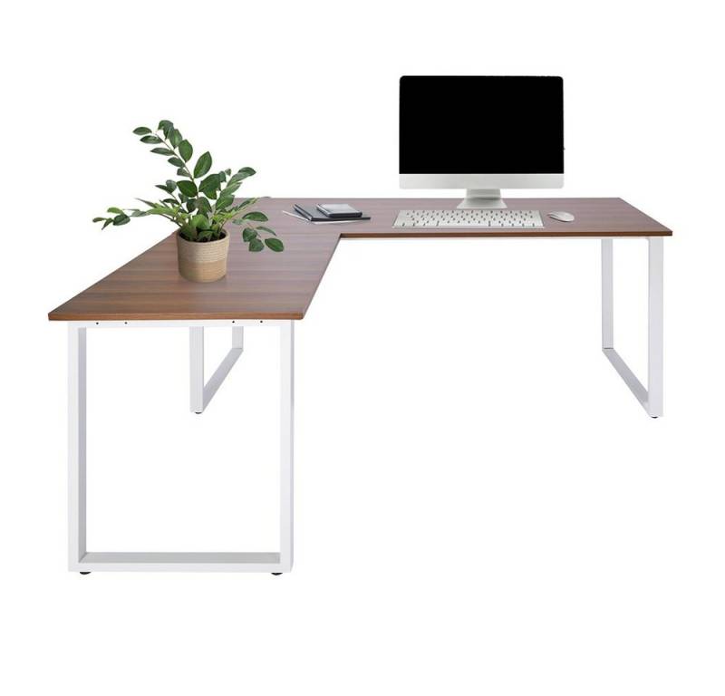 hjh OFFICE Eckschreibtisch WORKSPACE XL I Schreibtisch H/B/T:, Computertisch L-Form mit Stahl-Gestell, beidseitig montierbar von hjh OFFICE