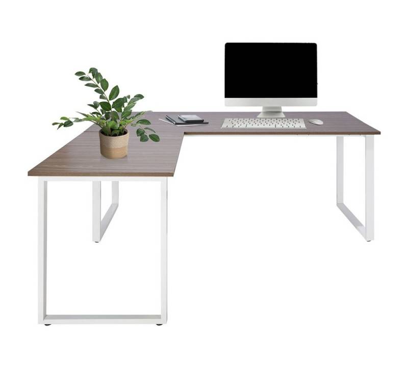 hjh OFFICE Eckschreibtisch WORKSPACE XL I Schreibtisch H/B/T:, Computertisch L-Form mit Stahl-Gestell, beidseitig montierbar von hjh OFFICE