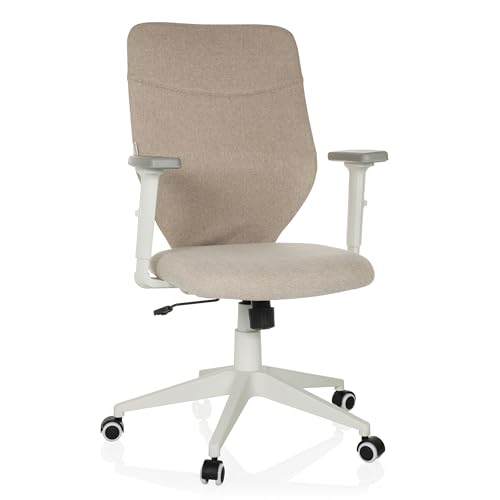 hjh OFFICE Ergonomischer Home-Office Stuhl COSIO II Drehstuhl für Büro, Armlehnen & Lordosenstütze höhenverstellbar, Beige von hjh OFFICE