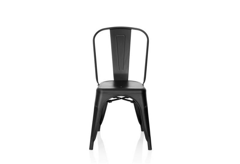 hjh OFFICE Esszimmerstuhl Bistrostuhl VANTAGGIO BRUSH Metall ohne Armlehnen (1 St), Küchenstuhl Matt, Stuhl Esszimmer, Stapelstuhl Metallgestell von hjh OFFICE