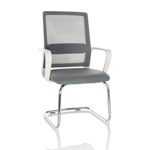 hjh OFFICE Freischwinger Stuhl Visiter W Stoff/Netzstoff Stuhl Besucherstuhl mit Lordosenstütze, ergonomisch, Grau, 729442 hjh OFFICE Freischwinger Stuhl Visiter W Stoff/Netzstoff Stuhl Besucherstuhl mit Lordosenstütze, ergonomisch, Grau, 729442 von hjh OFFICE