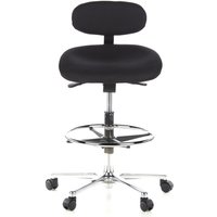 hjh OFFICE Hocker / Drehhocker WORK MFcStoff, schwarz von hjh OFFICE
