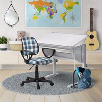 hjh OFFICE Kinderschreibtisch BELIA neigbar & höhenverstellbar Schreibtisch mit Ablage, Weiß/Silber von hjh OFFICE