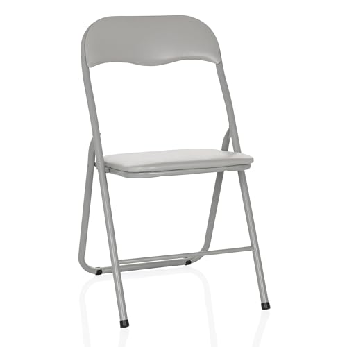 hjh OFFICE Klappstuhl gepolstert TUDELA Basic Besucherstuhl Faltstuhl klappbar, bis 120kg belastbar, Grau von hjh OFFICE
