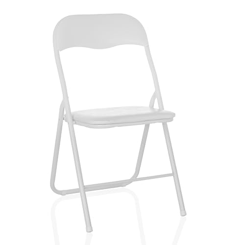 hjh OFFICE Klappstuhl gepolstert TUDELA Basic Besucherstuhl Faltstuhl klappbar, bis 120kg belastbar, Weiß von hjh OFFICE