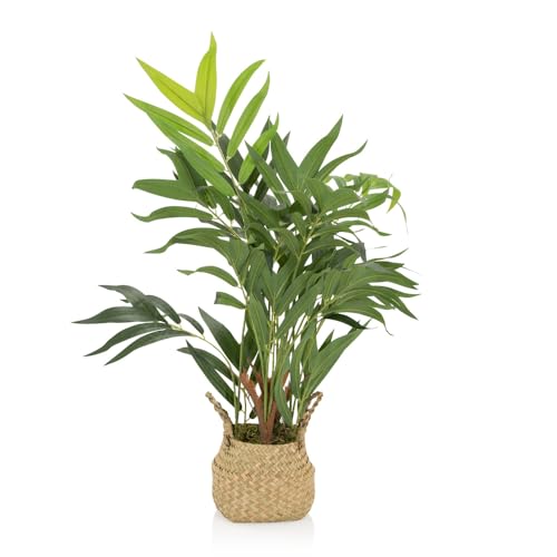 hjh OFFICE Kunstpflanze CHAMAEDOREA Bergpalme mit Korb, Höhe 65 cm, Zimmer Dekopflanze künstlich, 871014 von hjh OFFICE