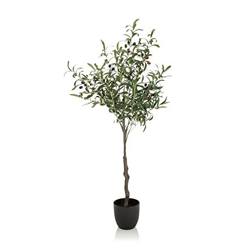 hjh OFFICE Kunstpflanze Olive Höhe 120 cm Deko Olivenbaum künstlich, Kunstbaum pflegeleicht 871012 von hjh OFFICE